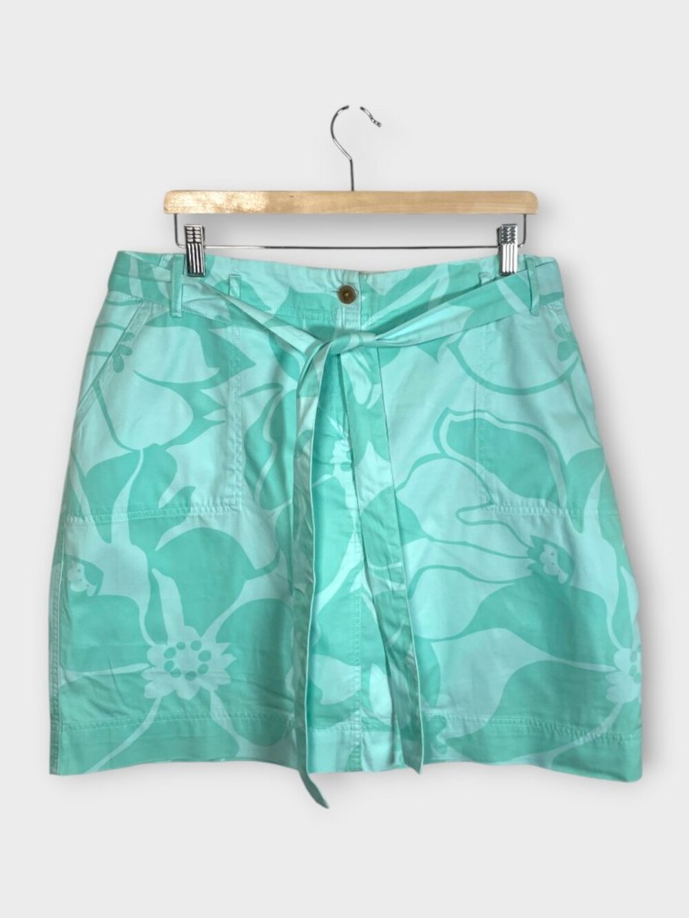 LANDS' END Skort 16W Sea Form Green Skirt Shorts Summer Travel Casual